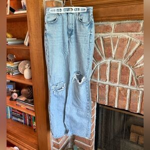 Zara Light Blue Straight Leg Jeans